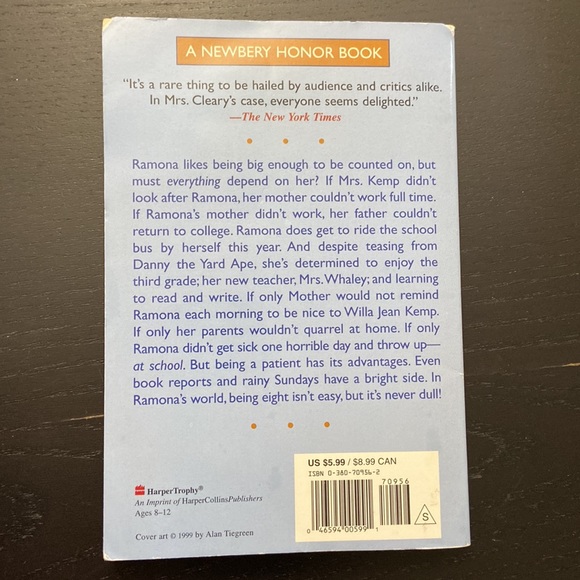 Ramona Quimby, Age 8 Book - Picture 2 of 4